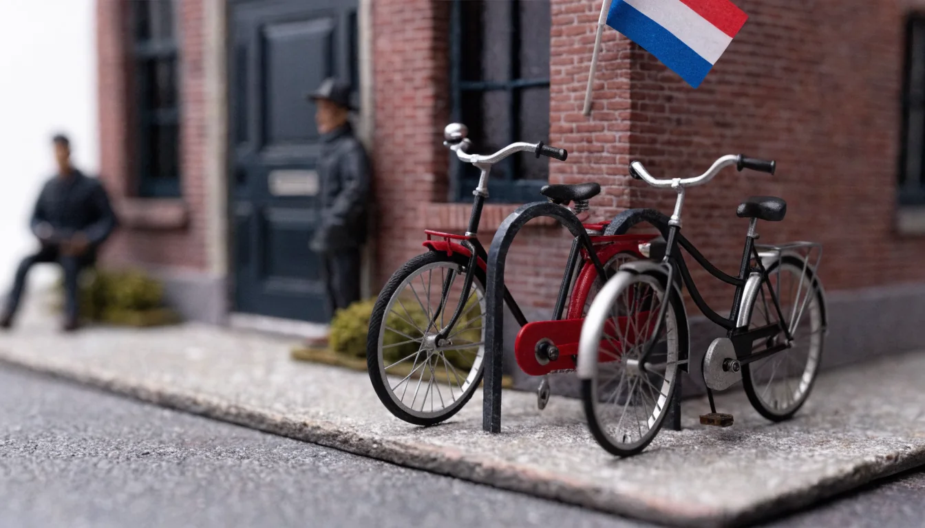 Twee fietsen bij overheidsgebouw